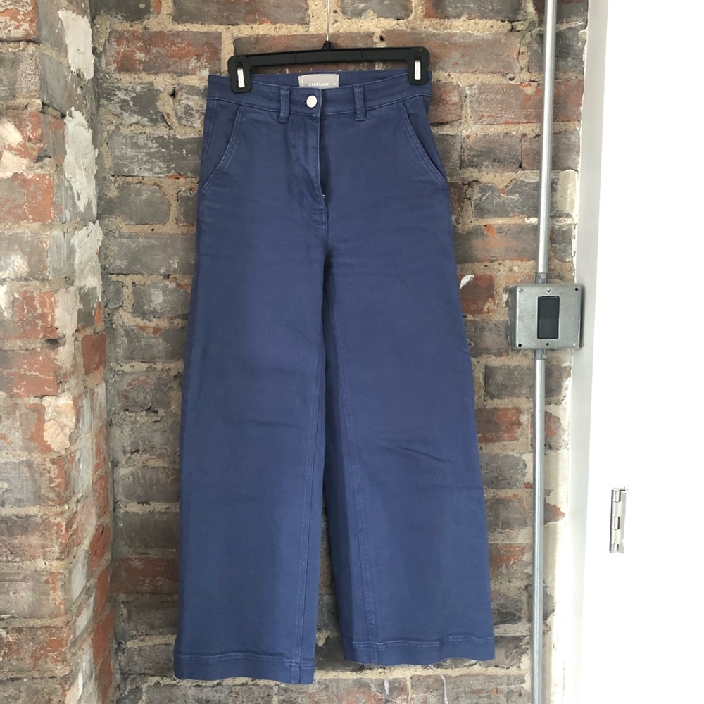 Everlane Wide Leg Crop Pants Size 00 Blue